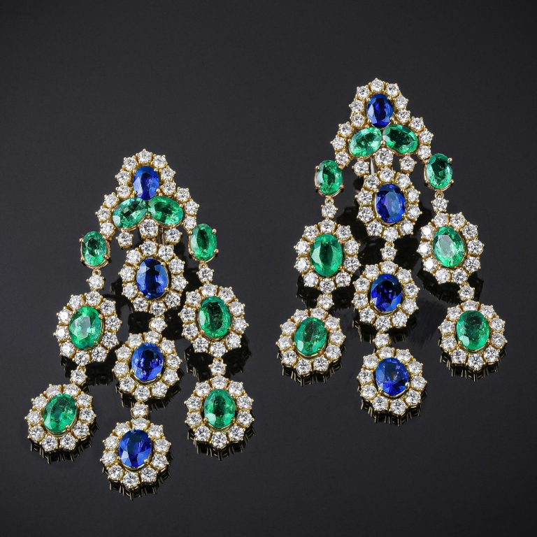 Ileana, Orecchini con pietre di colore e diamanti